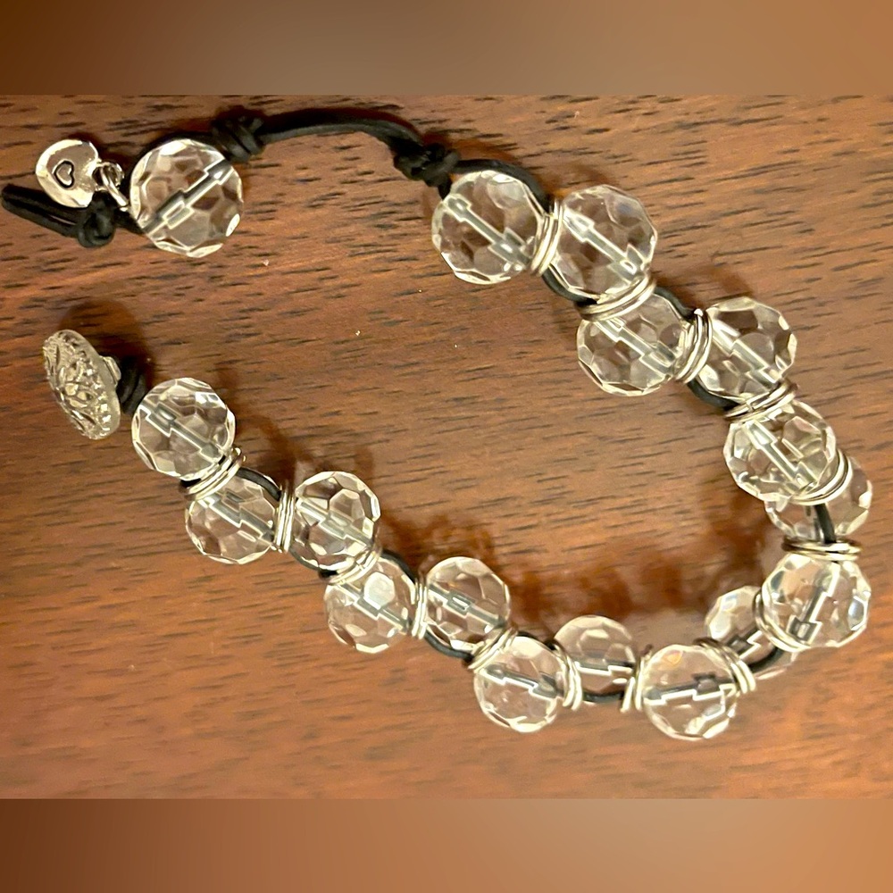 Clear crystal beaded bracelet handmade